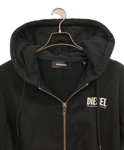 DIESEL（ディーゼル）DIESEL (ディーゼル) ジップパーカー ブラック サイズ:Ｌの古着・服飾アイテム