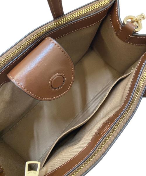 COACH（コーチ）COACH (コーチ) ニーナ スモール トート バッグ・シグネチャー キャンバス ブラウンの古着・服飾アイテム