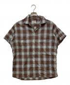 TOWN CRAFTタウンクラフト）の古着「60sオープンカラーチェックシャツ」｜ブラウン×グレー
