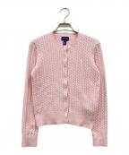POLO RALPH LAURENポロ・ラルフローレン）の古着「丸首ローゲージコットンニットカーディガン」｜ピンク
