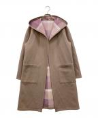 BLUE LABEL CRESTBRIDGEブルーレーベルクレストブリッジ）の古着「チェックリバーシブルダンボールコーディガン」｜ベージュ