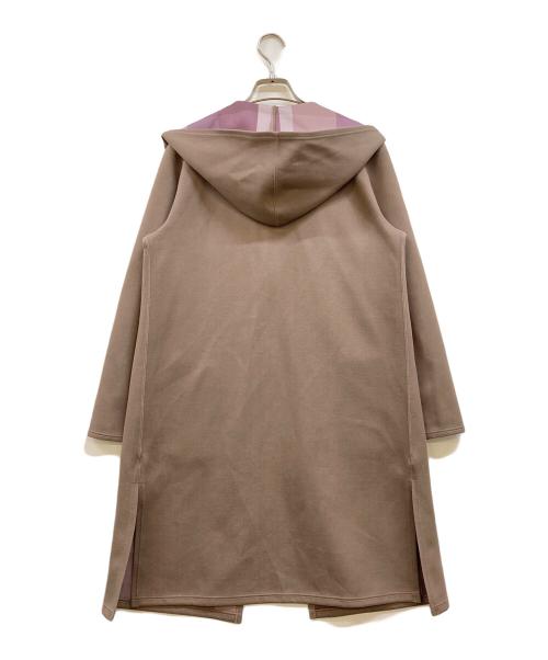 BLUE LABEL CRESTBRIDGE（ブルーレーベルクレストブリッジ）BLUE LABEL CRESTBRIDGE (ブルーレーベルクレストブリッジ) チェックリバーシブルダンボールコーディガン ベージュ サイズ:38の古着・服飾アイテム