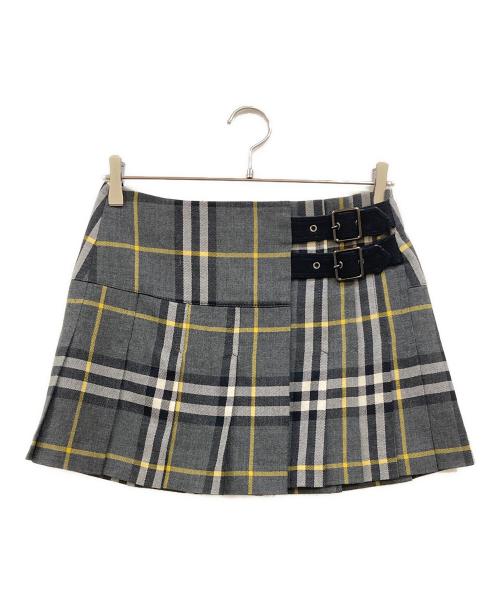 BURBERRY BLUE LABEL（バーバリー ブルー レーベル）BURBERRY BLUE LABEL (バーバリー ブルー レーベル) ノバチェックミニスカート グレー サイズ:36の古着・服飾アイテム
