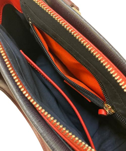 PAUL SMITH（ポールスミス）PAUL SMITH (ポールスミス) カラーブロック 2WAYレザーショルダーバッグ ネイビー×レッド サイズ:下記参照の古着・服飾アイテム