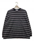 Graphpaperグラフペーパー）の古着「Border L/S Pocket Tee」｜グレー×ブラック