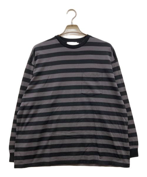Graphpaper（グラフペーパー）Graphpaper (グラフペーパー) Border L/S Pocket Tee グレー×ブラック サイズ:1の古着・服飾アイテム