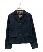 BURBERRY LONDONバーバリーロンドン）の古着「袖裏ノバチェックデニムジャケット」｜インディゴ