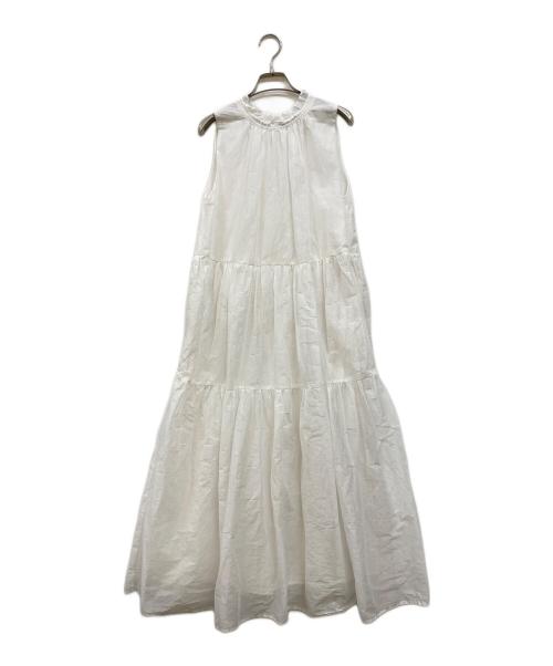 MARILYN MOON（マリリンムーン）MARILYN MOON (マリリンムーン) sheer starched cotton gather dress ホワイト サイズ:下記参照の古着・服飾アイテム