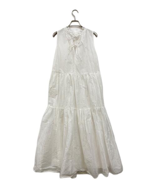MARILYN MOON（マリリンムーン）MARILYN MOON (マリリンムーン) sheer starched cotton gather dress ホワイト サイズ:下記参照の古着・服飾アイテム