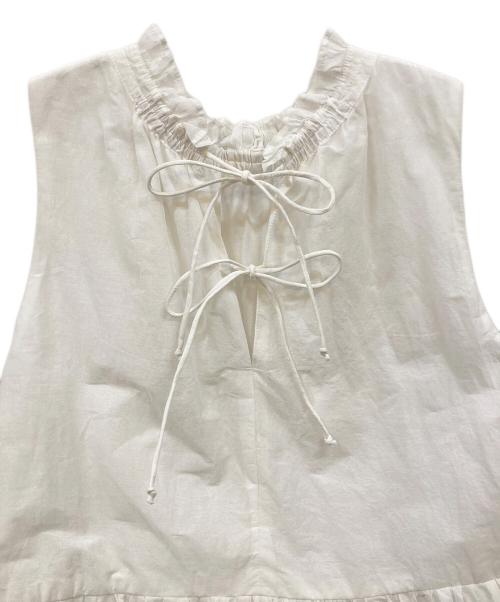 MARILYN MOON（マリリンムーン）MARILYN MOON (マリリンムーン) sheer starched cotton gather dress ホワイト サイズ:下記参照の古着・服飾アイテム