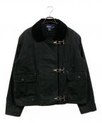 POLO RALPH LAURENポロ・ラルフローレン）の古着「90's 襟コーデュロイ 中綿 ファイヤーマンジャケット」｜ブラック