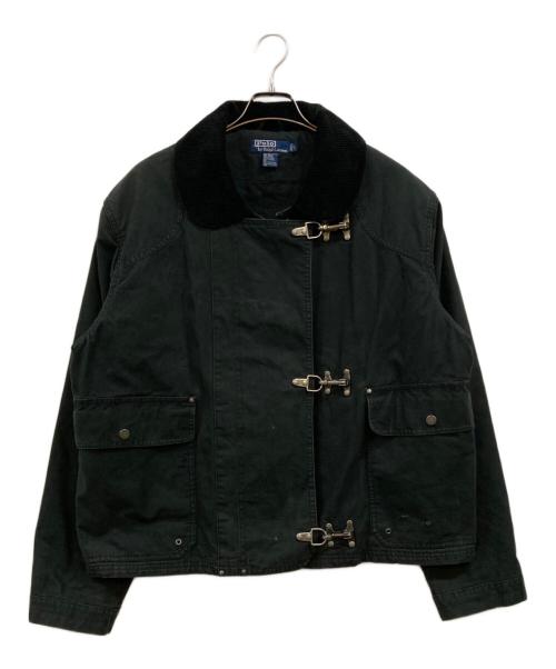 POLO RALPH LAUREN（ポロ・ラルフローレン）POLO RALPH LAUREN (ポロ・ラルフローレン) 90's 襟コーデュロイ 中綿 ファイヤーマンジャケット ブラック サイズ:Ｌの古着・服飾アイテム