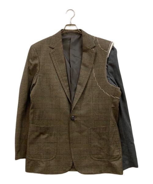 KOLOR（カラー）KOLOR (カラー) 1B 再構築ステッチテーラードジャケット ブラウン サイズ:3の古着・服飾アイテム