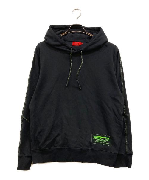 HUGO BOSS（ヒューゴ ボス）HUGO BOSS (ヒューゴ ボス) プルオーバーパーカー ブラック サイズ:Ｍの古着・服飾アイテム