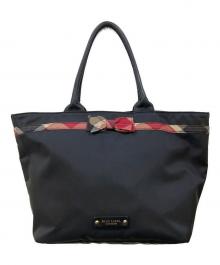 BLUE LABEL CRESTBRIDGE（ブルーレーベルクレストブリッジ）の古着「クレストブリッジチェックリボントートバッグ」｜ブラック
