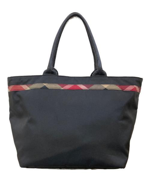 BLUE LABEL CRESTBRIDGE（ブルーレーベルクレストブリッジ）BLUE LABEL CRESTBRIDGE (ブルーレーベルクレストブリッジ) クレストブリッジチェックリボントートバッグ ブラックの古着・服飾アイテム