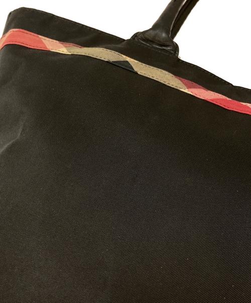 BLUE LABEL CRESTBRIDGE（ブルーレーベルクレストブリッジ）BLUE LABEL CRESTBRIDGE (ブルーレーベルクレストブリッジ) クレストブリッジチェックリボントートバッグ ブラックの古着・服飾アイテム
