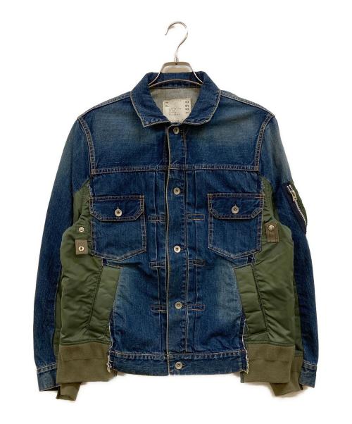 sacai（サカイ）sacai (サカイ) SWITCHED DENIM JACKET インディゴ サイズ:1の古着・服飾アイテム