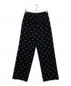 CABANキャバン）の古着「PETIT ROSEプリントパンツ」｜ブラック