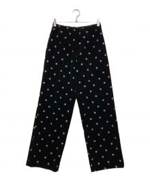 CABAN（キャバン）の古着「PETIT ROSEプリントパンツ」｜ブラック