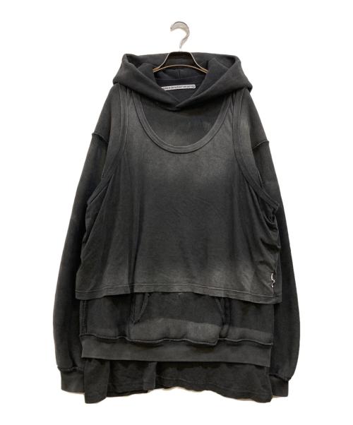 ALEXANDER WANG（アレキサンダー・ワン）ALEXANDER WANG (アレキサンダー・ワン) Distressed Hoodie ブラック サイズ:XSの古着・服飾アイテム