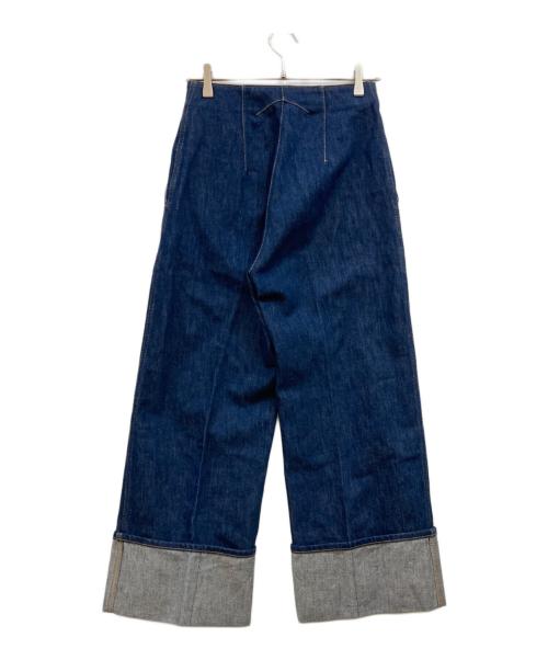 patou（パトゥ）Patou (パトゥ) ロールアップクロップドストレートデニムパンツ インディゴ サイズ:34の古着・服飾アイテム