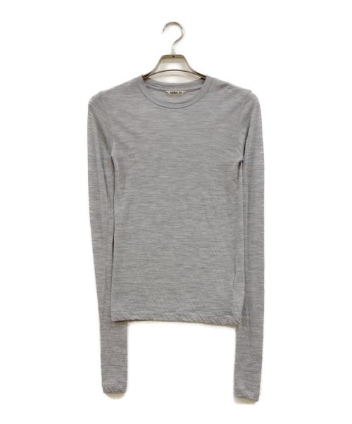 AURALEE（オーラリー）AURALEE (オーラリー) SUPER SOFT WOOL SHEER L/S TEE グレーの古着・服飾アイテム