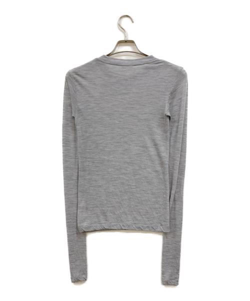 AURALEE（オーラリー）AURALEE (オーラリー) SUPER SOFT WOOL SHEER L/S TEE グレーの古着・服飾アイテム