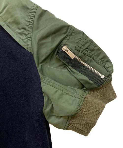 sacai（サカイ）sacai (サカイ) Sponge Sweat Pullover 半袖スウェット ネイビー×カーキ サイズ:2の古着・服飾アイテム