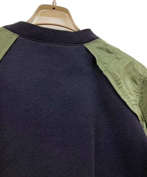 sacai（サカイ）sacai (サカイ) Sponge Sweat Pullover 半袖スウェット ネイビー×カーキ サイズ:2の古着・服飾アイテム