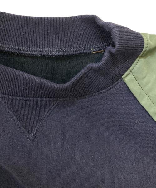 sacai（サカイ）sacai (サカイ) Sponge Sweat Pullover 半袖スウェット ネイビー×カーキ サイズ:2の古着・服飾アイテム