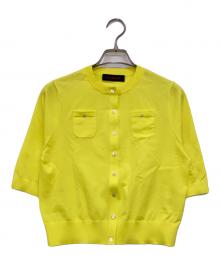 CABAN（キャバン）の古着「ファインポリエステル ハーフスリーブポケットカーディガン」｜イエロー