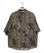 Acne studiosアクネ ストゥディオズ）の古着「フラワーレーヨンシャツ」｜グレー