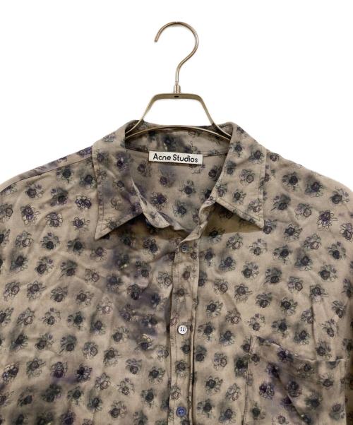 Acne studios（アクネ ストゥディオズ）Acne studios (アクネ ストゥディオズ) フラワーレーヨンシャツ グレー サイズ:48の古着・服飾アイテム