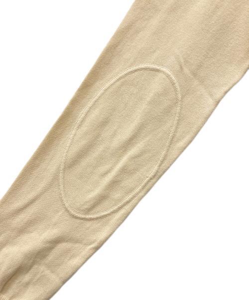 Maison Margiela（メゾンマルジェラ）Maison Margiela (メゾンマルジェラ) エルボーパッチ Mロゴ刺繍カーディガン ベージュ サイズ:Ｍの古着・服飾アイテム