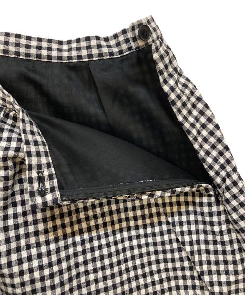 THIRD MAGAZINE（サードマガジン）THIRD MAGAZINE (サードマガジン) コットンシルクギンガムチェック ロングスカート ホワイト×ブラック サイズ:2の古着・服飾アイテム