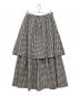 THIRD MAGAZINE（サードマガジン）の古着「コットンシルクギンガムチェック ロングスカート」｜ホワイト×ブラック