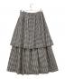THIRD MAGAZINE (サードマガジン) コットンシルクギンガムチェック ロングスカート ホワイト×ブラック サイズ:2：11000円