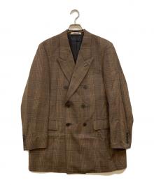 AURALEE（オーラリー）の古着「BLUEFACED WOOL CHECK DOUBLE-BREASTED JACKET」｜ブラウン