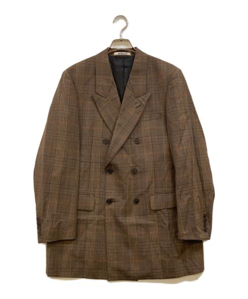 AURALEE（オーラリー）AURALEE (オーラリー) BLUEFACED WOOL CHECK DOUBLE-BREASTED JACKET ブラウン サイズ:1の古着・服飾アイテム