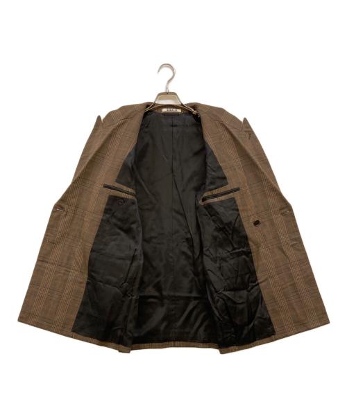 AURALEE（オーラリー）AURALEE (オーラリー) BLUEFACED WOOL CHECK DOUBLE-BREASTED JACKET ブラウン サイズ:1の古着・服飾アイテム