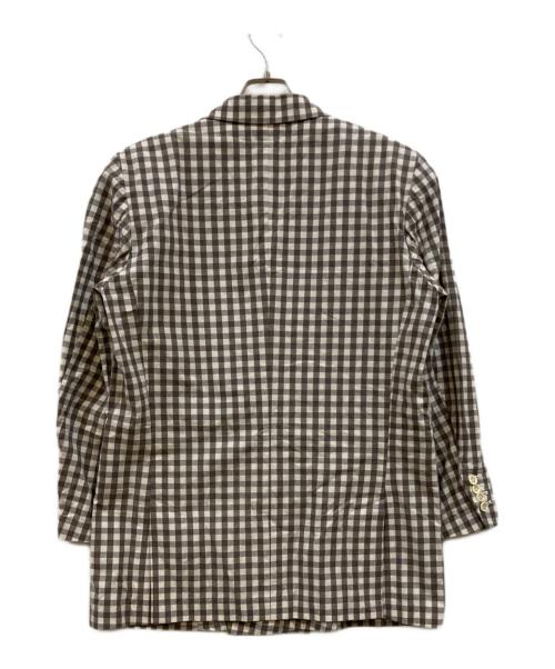 ADULT ORIENTED ROBES（アダルトオリエンテッドローブス）ADULT ORIENTED ROBES (アダルトオリエンテッドローブス) チェックテーラードダブルジャケット グレー×ホワイト サイズ:2の古着・服飾アイテム