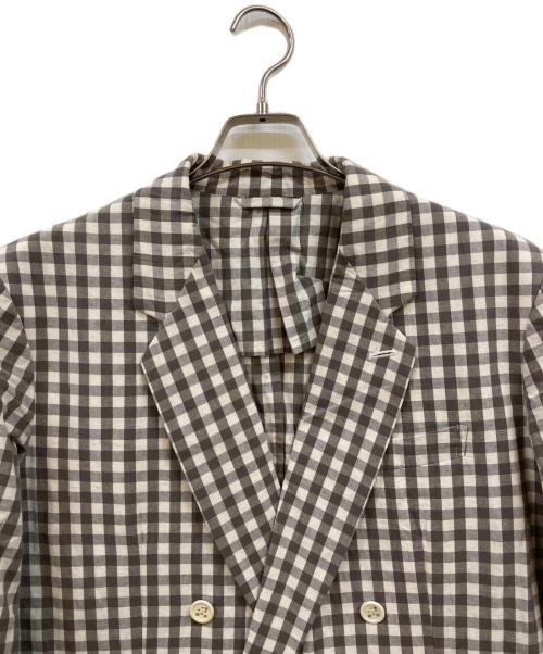 ADULT ORIENTED ROBES（アダルトオリエンテッドローブス）ADULT ORIENTED ROBES (アダルトオリエンテッドローブス) チェックテーラードダブルジャケット グレー×ホワイト サイズ:2の古着・服飾アイテム