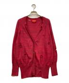 Vivienne Westwood RED LABELヴィヴィアンウエストウッドレッドレーベル）の古着「ダメージ加工ニットカーディガン」｜レッド