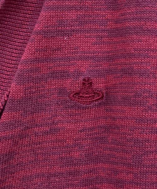 Vivienne Westwood RED LABEL（ヴィヴィアンウエストウッドレッドレーベル）Vivienne Westwood RED LABEL (ヴィヴィアンウエストウッドレッドレーベル) ダメージ加工ニットカーディガン レッド サイズ:Mの古着・服飾アイテム