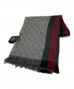 GUCCIグッチ）の古着「ウールシルク GG総柄 ストール」｜グレー