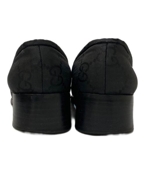 GUCCI（グッチ）GUCCI (グッチ) GG総柄 スクエアトゥ ミュールローファー ブラック サイズ:6の古着・服飾アイテム