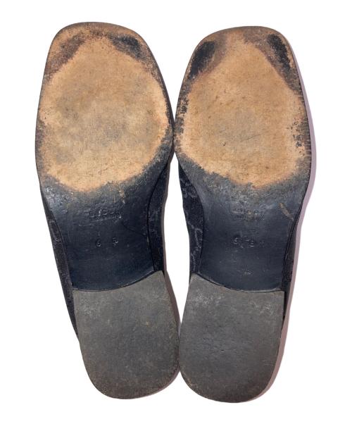 GUCCI（グッチ）GUCCI (グッチ) GG総柄 スクエアトゥ ミュールローファー ブラック サイズ:6の古着・服飾アイテム