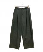 Graphpaperグラフペーパー）の古着「Techno Wool Nylon Wide Tapered Trousers」｜グリーン