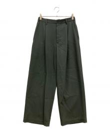 Graphpaper（グラフペーパー）の古着「Techno Wool Nylon Wide Tapered Trousers」｜グリーン